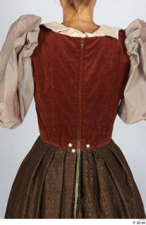  Photos Woman in Historical Dress 58 16th century Historical clothing Red-Brown dress red vest upper body 0006.jpg